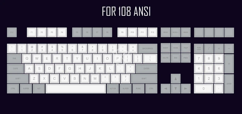 Dsa pbt топ печать легенды гранит серый белый колпачки для клавиш лазерная