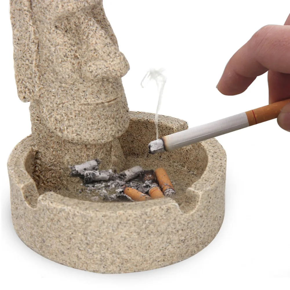Easter Stone Portrait Ashtray Sandstone Material Ashtray Table