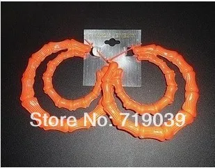 

(can mix color)20pcs/lot Wholesale Super large double fluorescent bamboo earrings women jewelry brand glamour sales promotion