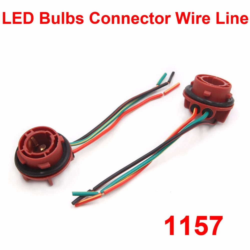 2PCS 1157 BA15D LED Bulbs Holder Socket Wire Connector Extension Reverse Stop Harness Line 1156 3156 3157 7440 7443 BA15S BA15D-in Car Headlight Bulbs(LED) ...