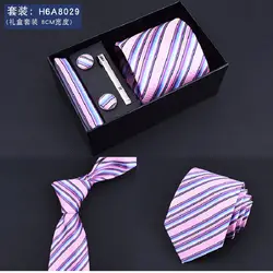 Галстук для мужчин винтажный полиэстер Полосатый галстук пять штук наборы Corbatas hombre для формальной Свадебная деловая Вечеринка мужской