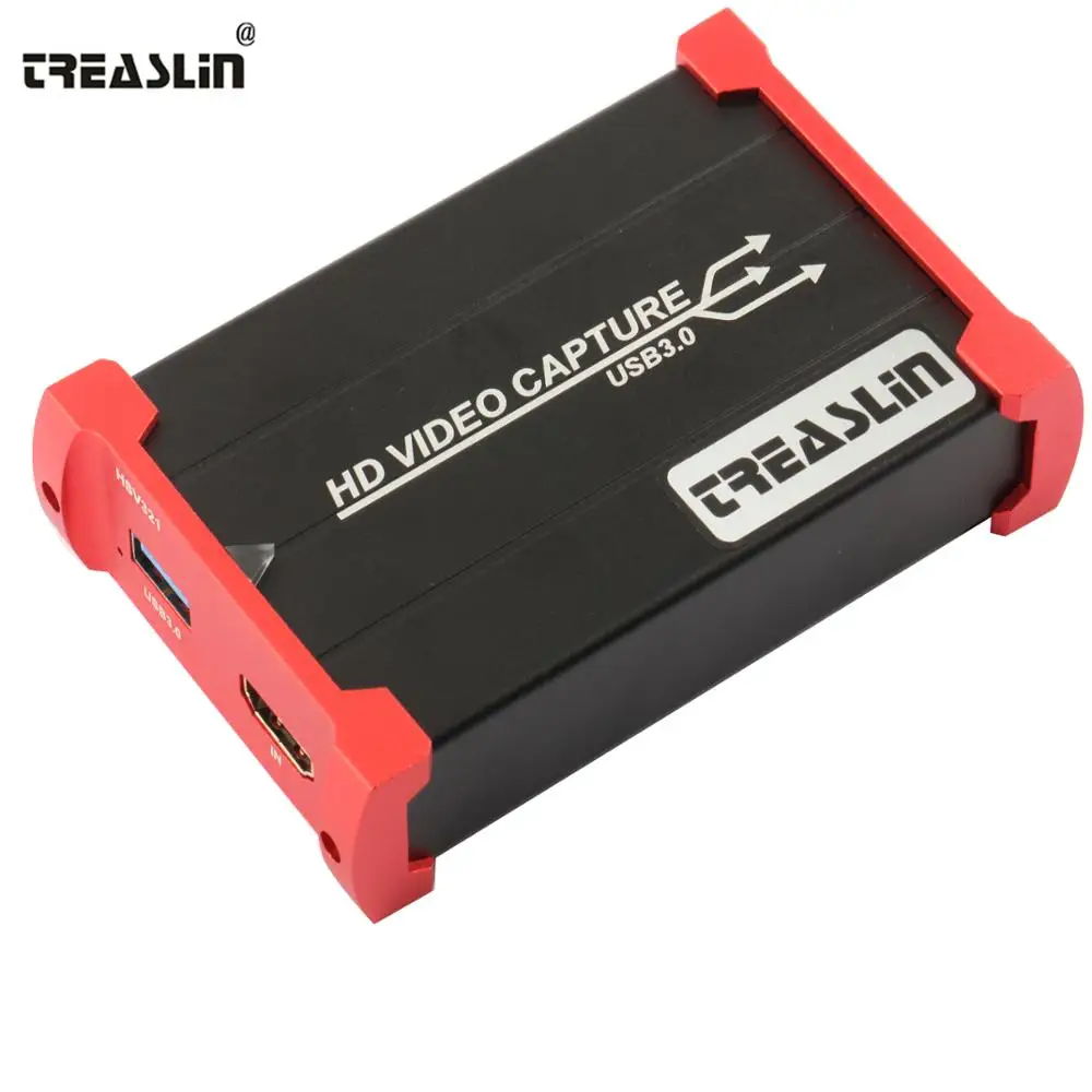 

TreasLin HDMI Game Capture Card USB 3.0 Video Capture Device 1080P 60FPS Game Streaming for Gaming Live Teleconference Record