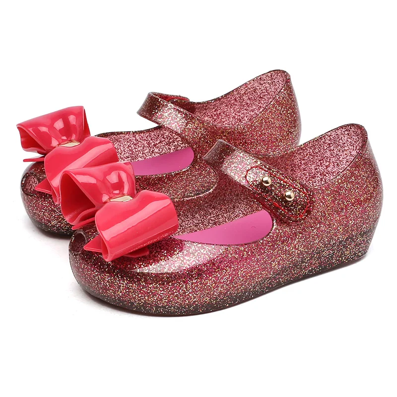 Melissa/бразильские пластиковые сандалии для девочек с большим бантом; коллекция года; летние детские сандалии; обувь melissa; нескользящие сандалии принцессы для девочек