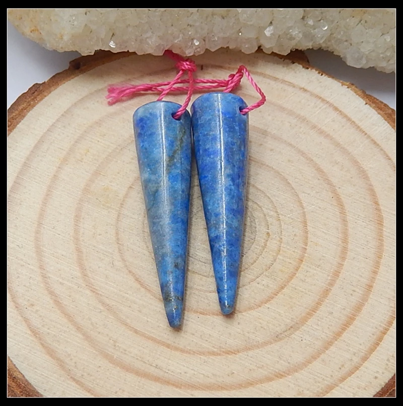 

Natural Stone Chrysoprase Gemstone Fashion Earring Bead 38x17x4mm 6.2g Beautiful Stone For Woman