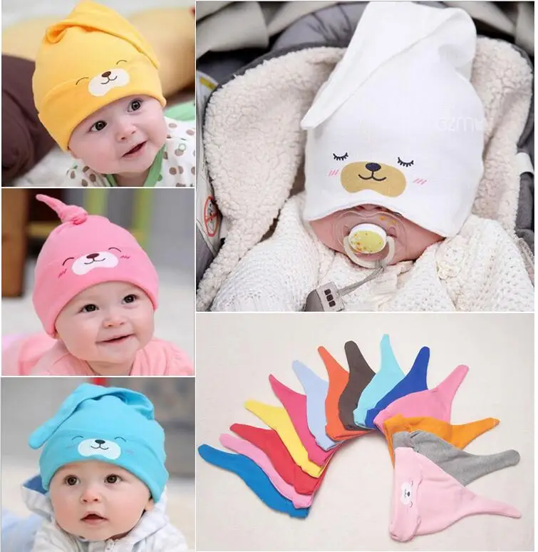 Smile Baby Sleeping Hats Newborn Infant Girls Beanie Toddler Kids Caps