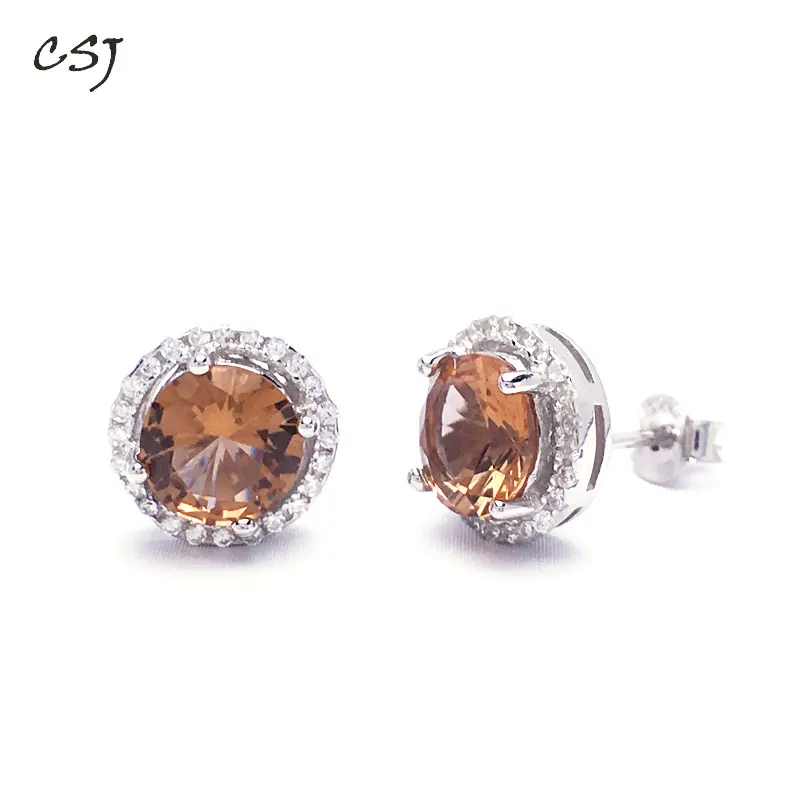 

CSJ Diaspore Zultanite Stud Earrings 925 Sterling Silver Fine Jewelry Women Femm Lady Wedding Engagment Party