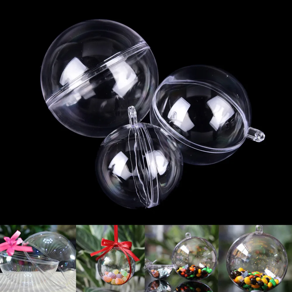 

15PCs DIY Bath Bomb Crafting Mold Clear Plastic Fillable Ball Ornament Christmas