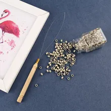 Микро кольца нано кольца деревянная петля вытягивание волос инструмент Нитевдеватель