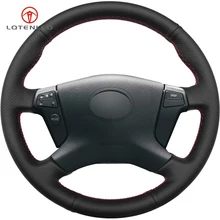 LQTENLEO черная искусственная кожа DIY ручной сшитый чехол рулевого колеса автомобиля для Toyota Avensis 2003-2007