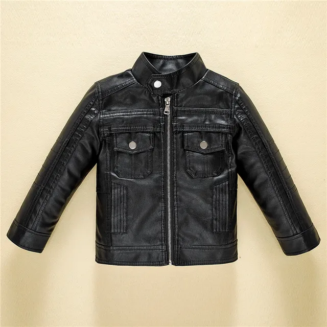 infant black leather jacket