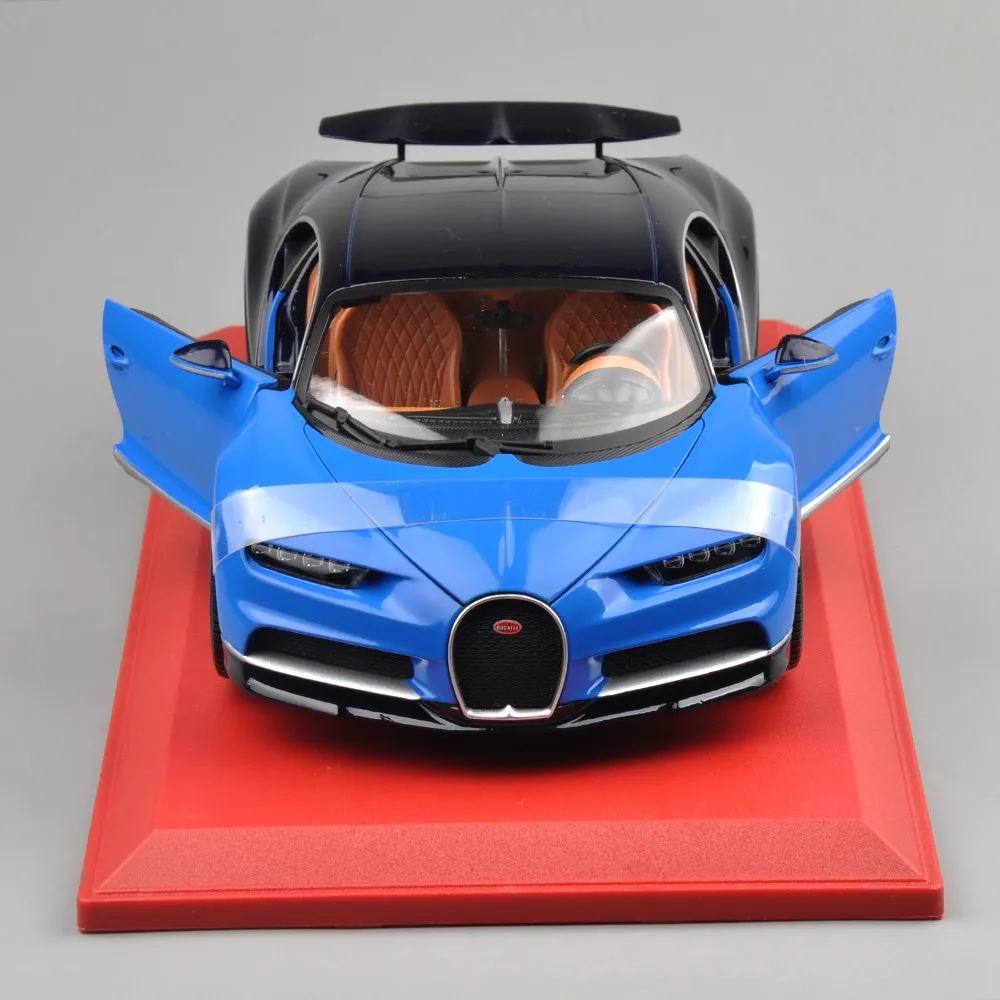 Детский Рождественский подарок, модель автомобиля, игрушки 1:18 Bugatti Chiron, литая модель Roadster, автомобиль с оригинальной коробкой, синий/красный цвет