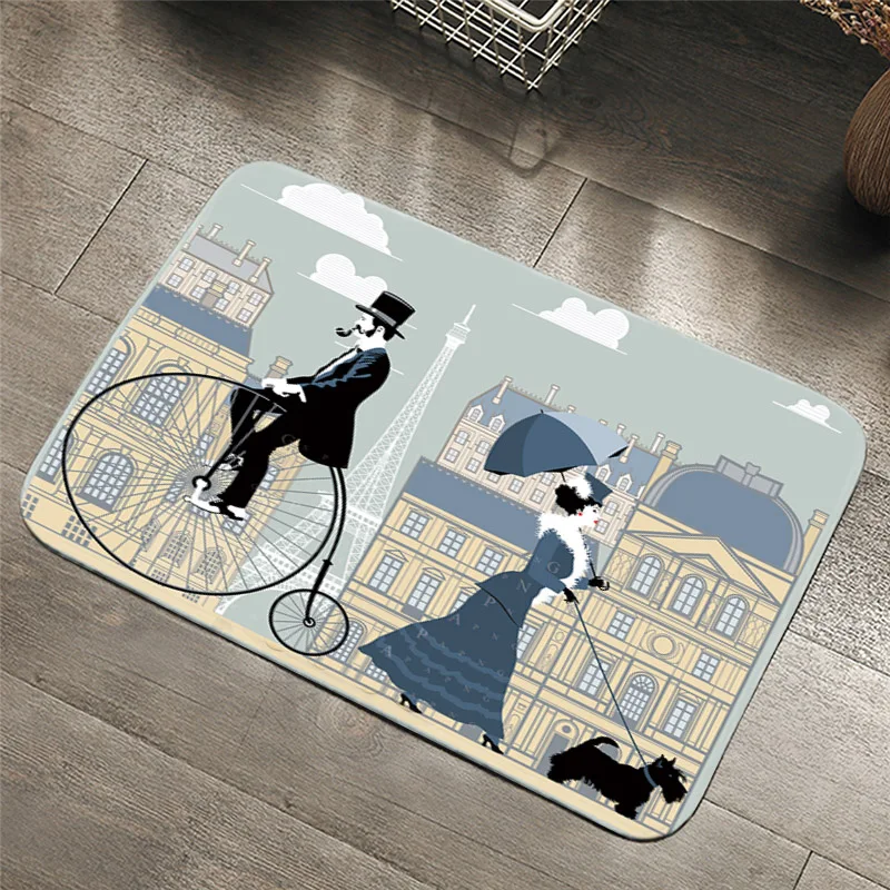 Скандинавский стиль Met пропущенные коврики для ванной комнаты коврик для туалета Романтическая любовь кухня площадь ковер впитывающие прокладки передней двери Бегемот коврики