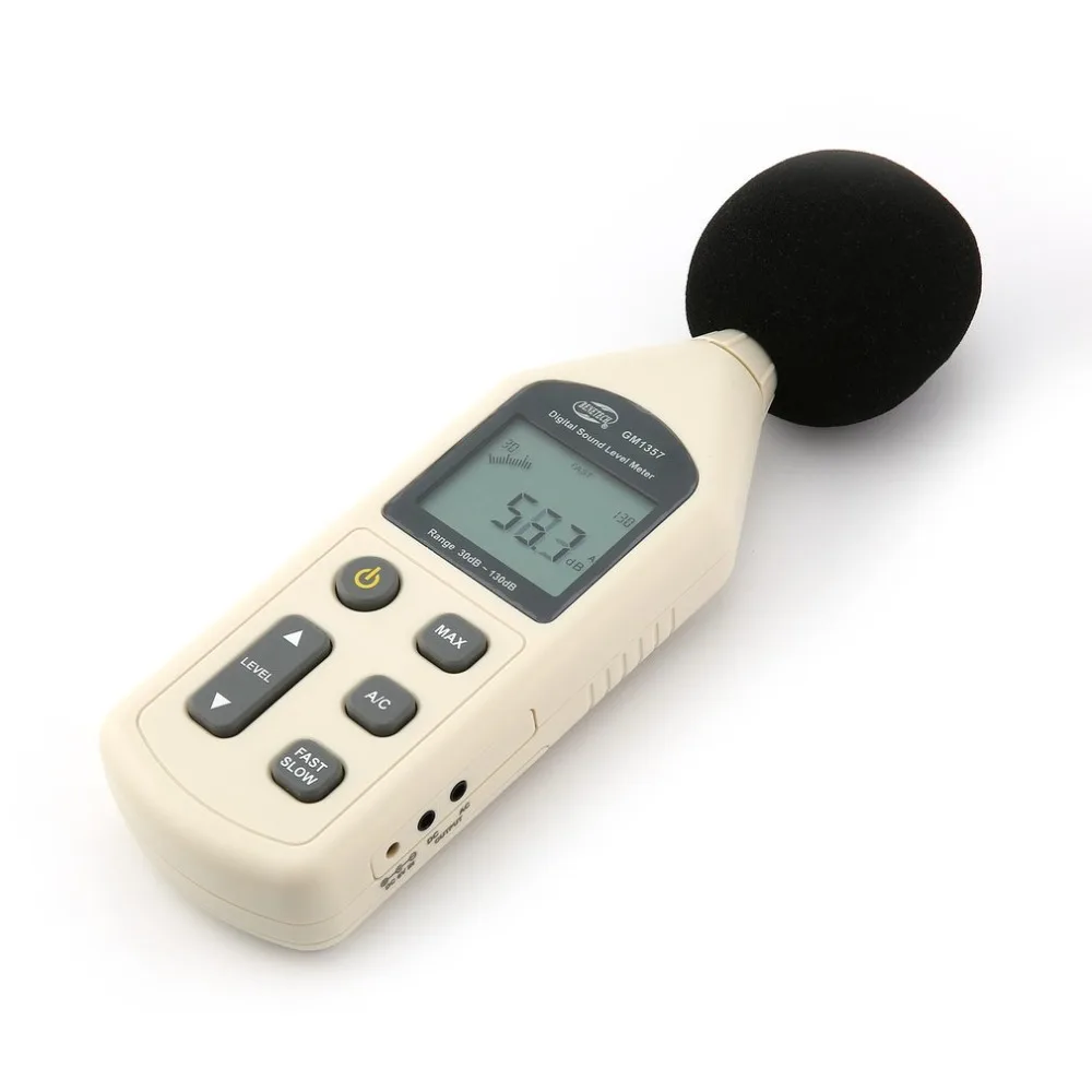 BENETECH GM1357 шум тестер 30 130dB цифровой измеритель уровня звука в децибел ЖК дисплей A/C