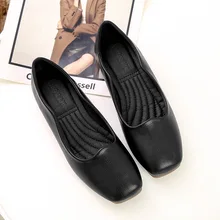 Новинка; женская обувь; модная однотонная повседневная обувь на плоской подошве с квадратным носком; обувь в горошек; Удобная Профессиональная обувь с мягкой подошвой