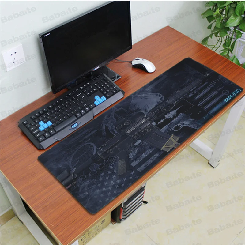 Babaite Прохладный CS GO запасные части для ружья m14 AR-15 HK45 AK47 98 K ноутбук Мышь pad Большой Мышь Pad клавиатуры коврик - Цвет: Lock Edge 40X90cm