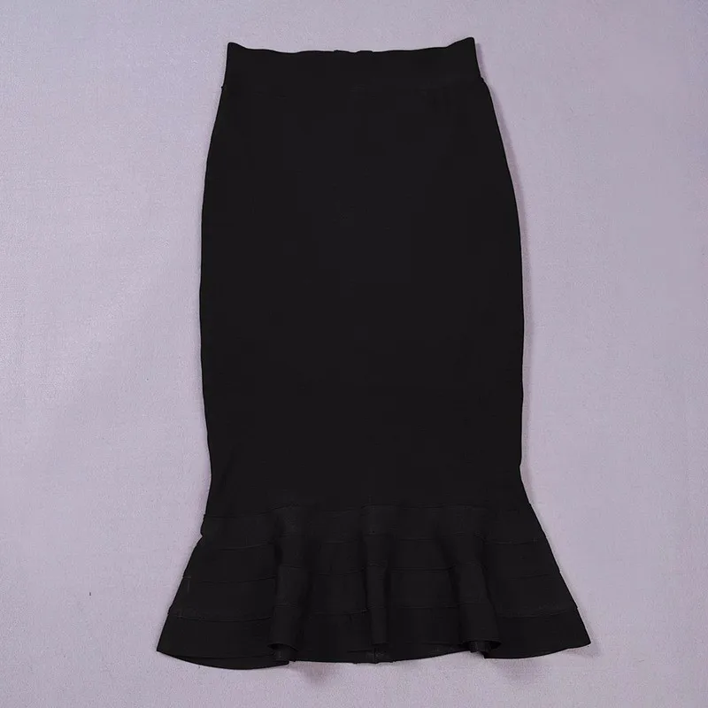 yellow 2020 new fashion sexy women's knee length high waist rayon hl fishtail mermaid bandage skirt skorts for women