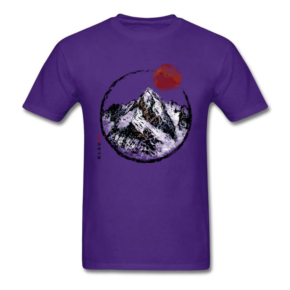 Short Sleeve Tees Crewneck Cotton Fabric Men Top T-shirts Sunset in Rocky Mountain 3D Printed Tees New Coming Drop Shipping Sunset in Rocky Mountain purple