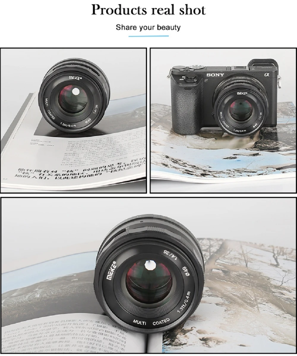 Meike 35 мм f1.4 ручная фокусировка объектива для Canon EOS-M M6 M4/3 беззеркальная камера+ APS-C для Fuji sony E-mount A7R A7S A6500 A7