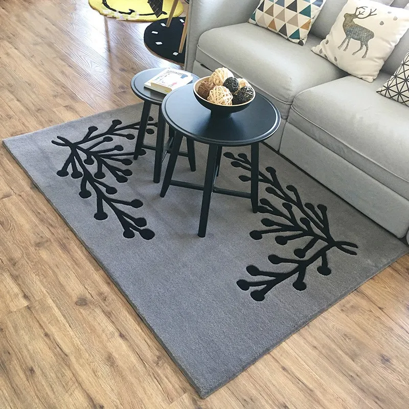 

Simple style geometric gray carpet ,1.6cm thickeness living room coffee table carpet, , Pastoral home decoration carpet