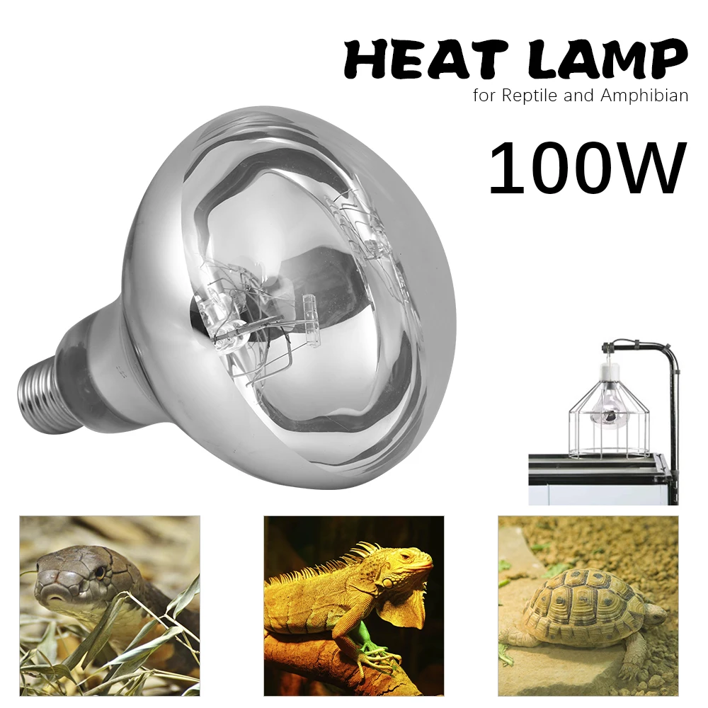 80 W/100 W любимчика нагревательная лампа для цыплят рептилий амфибии Self-исправление ртутная лампа с прозрачной поверхностью E27 лампы