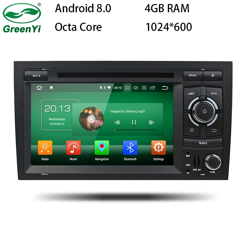 

GreenYi 4GB RAM Octa Core Android 8.0 Radio Car GPS DVD Player For Audi A4 B6 A4 B7 S4 B7 S4 B6 RS4 RS4 B7 SEAT Exeo 2008-2012