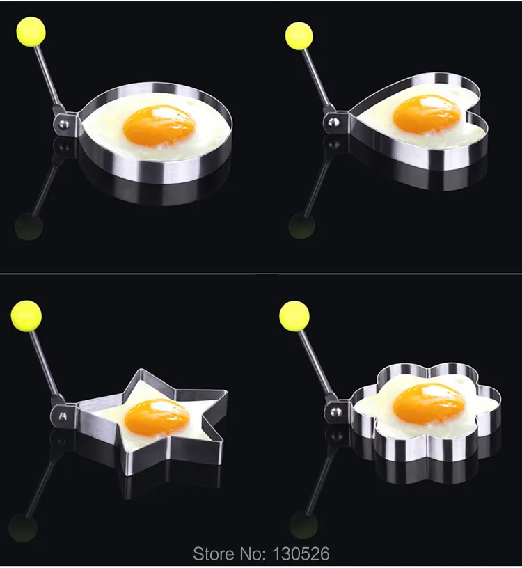 4 шт., модель жареного яйца из нержавеющей стали, кухонный инструмент, резак в форме сердца, звезды, формы для блинов, кольца для приготовления пищи, инструменты для стилизации яиц
