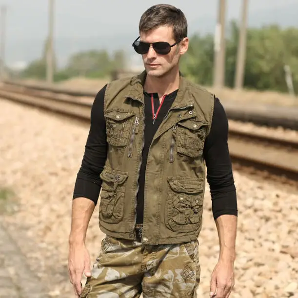 men's autumn and winter outdoor military style outerwear hunting vest