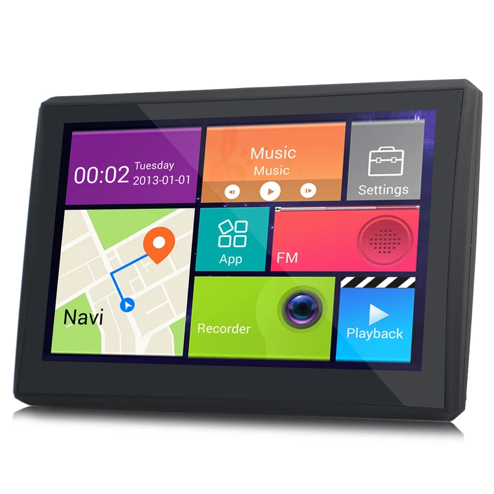 7" 8G Car GPS Navigation+1080P DVR Recorder 170 Degree Wide Angle