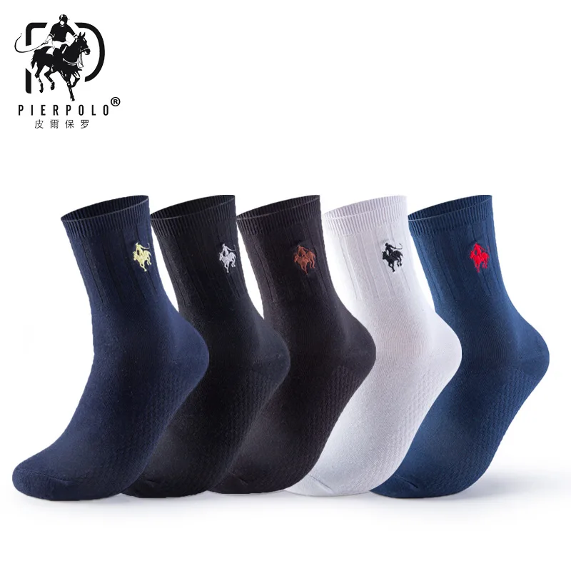 Для мужчин носки классические Бизнес Pier Polo брендовые Calcetines Hombre носки Для мужчин высокое Качественный хлопок Повседневное носки, партия из 5 пар = 1 партия, по низкой цене - Цвет: Multi Color