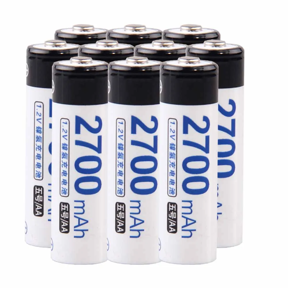 

Lowest price 10 piece AA battery 1.2v batteries rechargeable 2700mAh nimh battery for power tools akkumulator