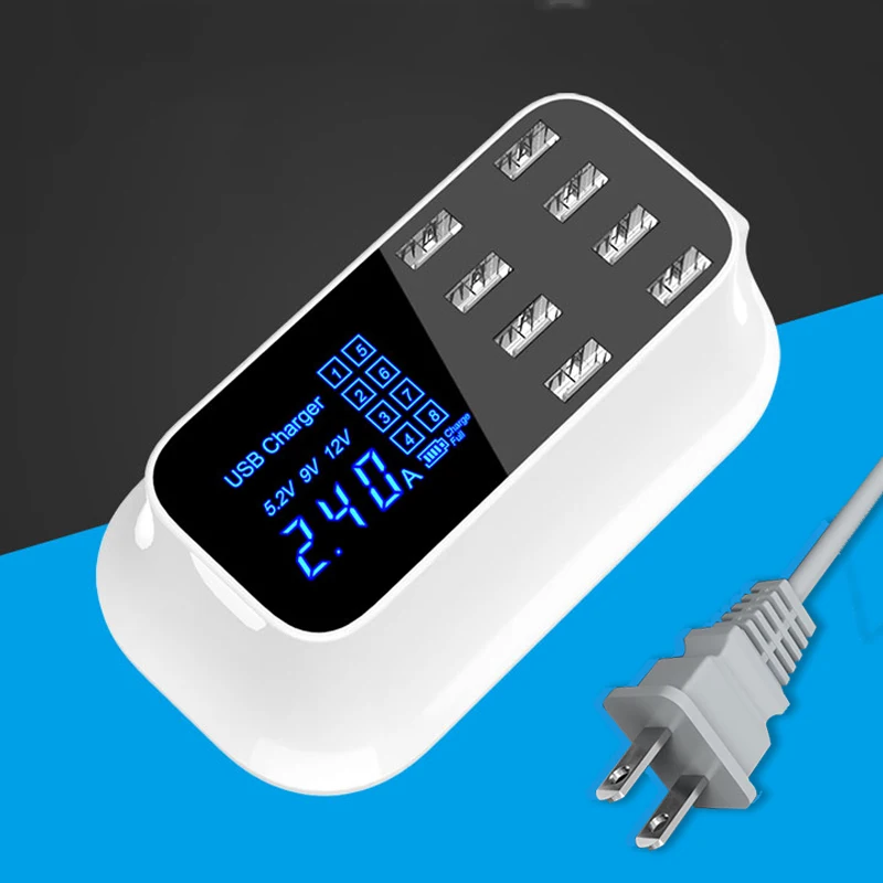 Smart Phone Charger 8 USB Port Wall Charger Adapter Digital Display Desktop Power Socket UK US EU AU Plug For All Phones Tablets
Smart Phone Charger 8 USB Port Wall Charger Adapter Digital Display Desktop Power Socket UK US EU AU Plug For All Phones Tablets