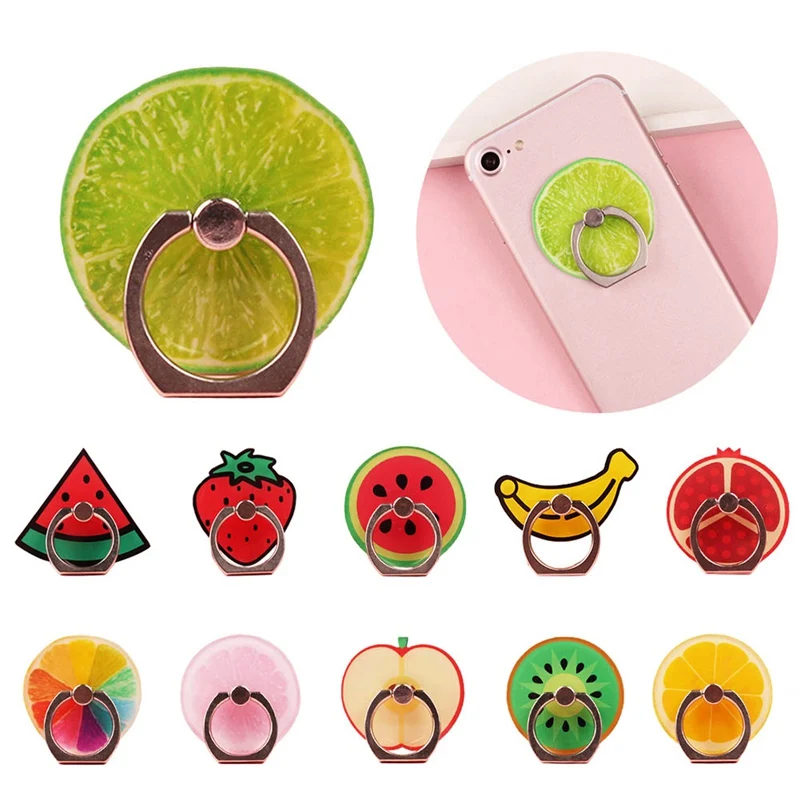 

Universal Fruit Phone Holder Clasp Mount Grip Stand Socket 360 Degre Finger Ring For IPhone X 8 7 Plus Xiaomi HTC