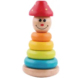 Детские деревянные игрушки Радуга круг красочные кольца сложены башни наборный столбцов Детские деревянные игрушки