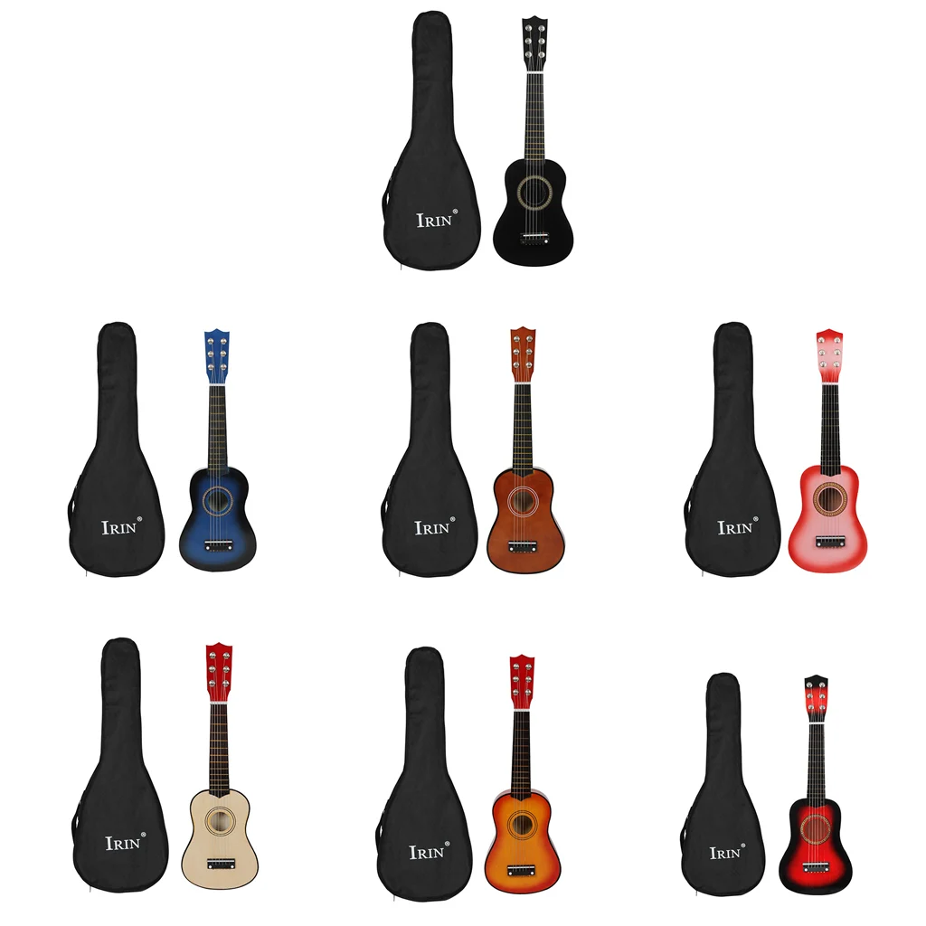 

OOTDTY Small Mini Guitar 21 inch 12 Fret 6 Metal String Wood Black And Bag