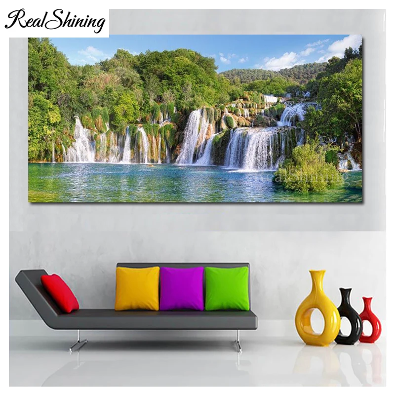 

5d Diamond Painting full square/round drill Krka Waterfalls,Croatia Natural Tree landscape Diamond Embroidery sale Decor FS6228