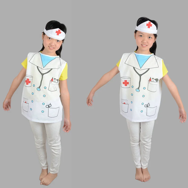 Girls Child Kids Doctor Nurse Cosplay White Fancy Hospital Dress Up