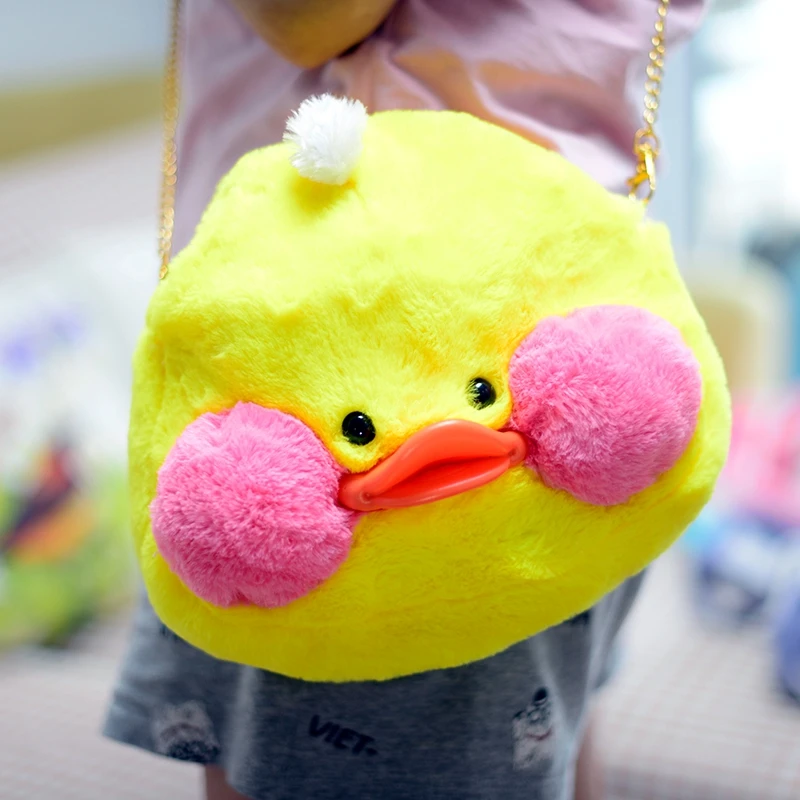 

Cute Animal Yellow Duck Plush Backpack Lalafanfan Cafe Mimi Plush Bag Soft Lady Backpack Girl Bag