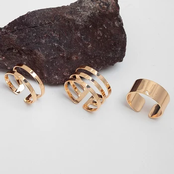 

2017 Hot Stacking Ring Punk Style Hollow Out Midi Ring Sets New Arrival Gold Color Plain Band Mid Finger Rings Rock MYCR0071