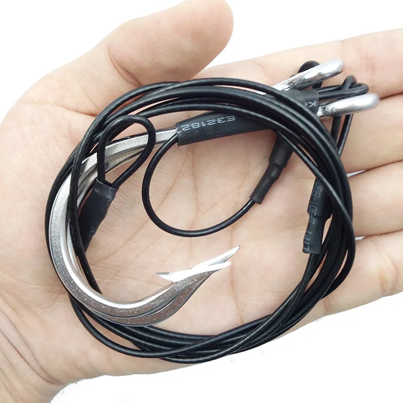Hyaena 1PCS Stainless Steel Large Shark Fishing Hook Rigs 2 Arms 400lb