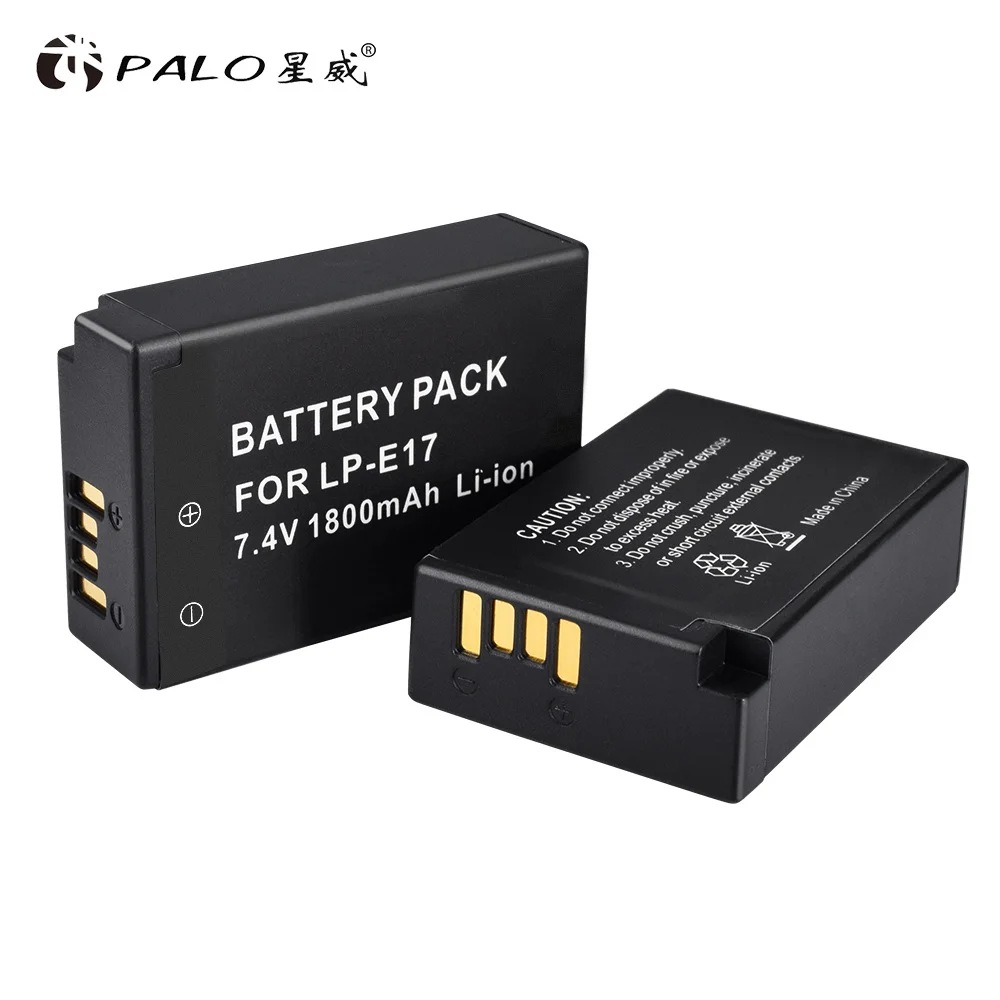 LP-E17 2pcs battery PALO 2 шт. LPE17 LP E17 LP-E17 Батарея+ ЖК-дисплей USB Dual Зарядное устройство для цифровой однообъективной зеркальной камеры Canon EOS 200D M3 M6 750D 760D T6i T6s 800D 8000D поцелуй X8i камеры - Цвет: LP-E17 2pcs battery