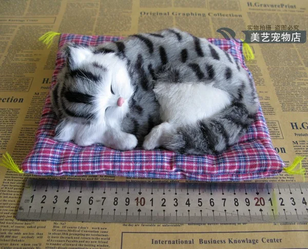 

Simulation gray cat polyethylene&furs cat model funny gift about 22cmx20cmx11cm
