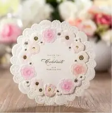 Pink Flower Wedding font b Invitation b font Cards Free DHL and Free Personalize font b