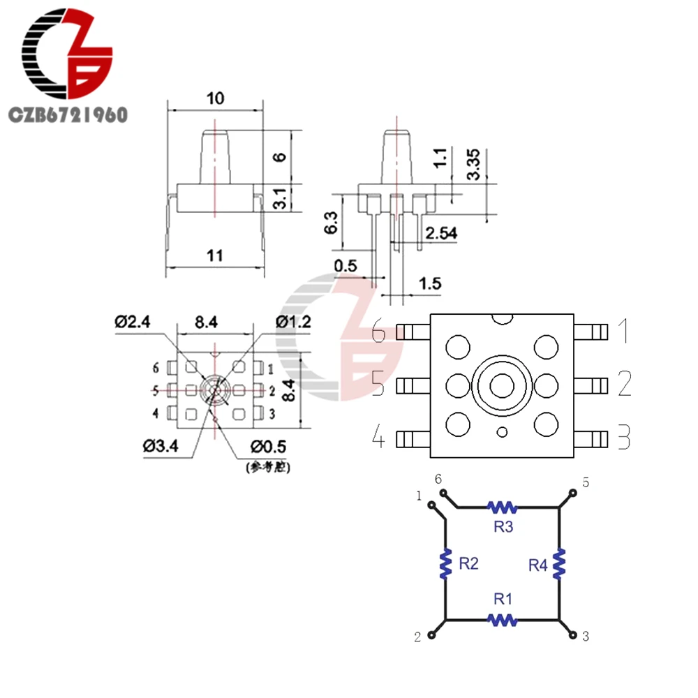 MPS20N0040D-D Сфигмоманометр датчик давления метр 0-40kPa DIP-6 DIY для Arduino