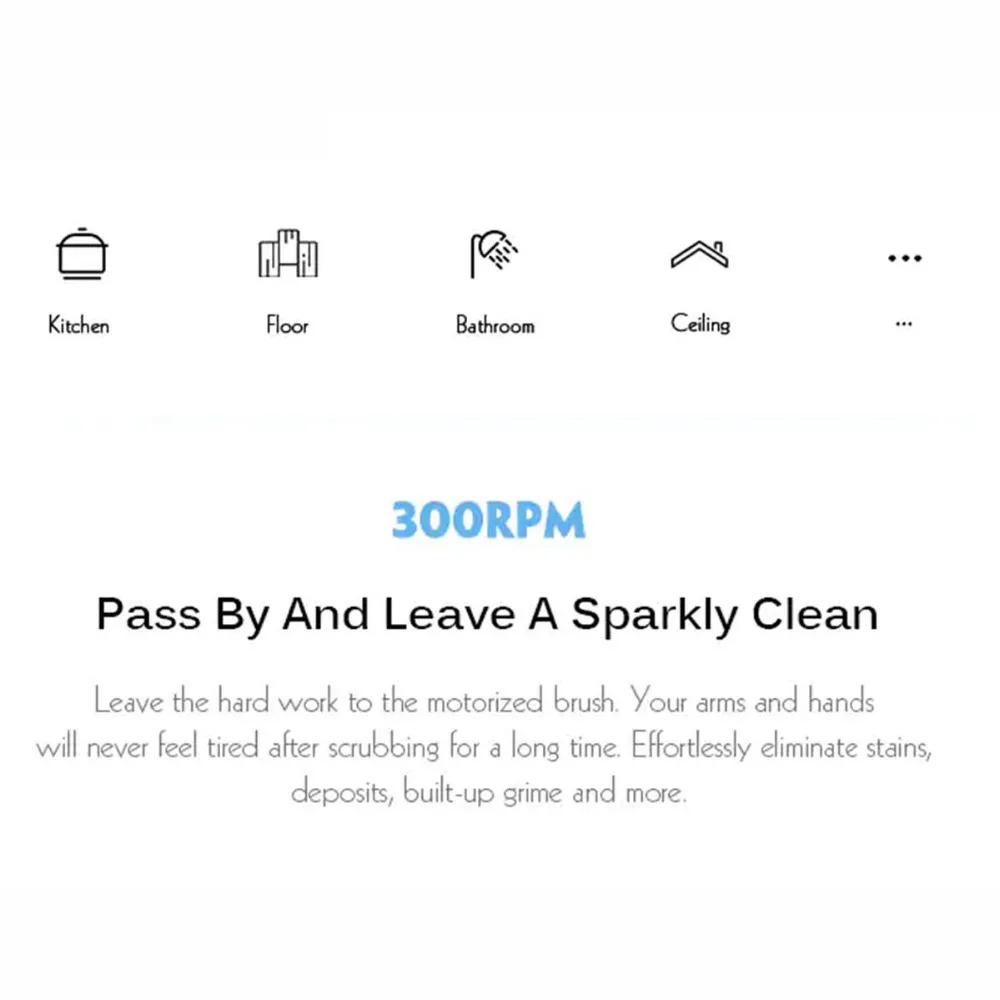 Электрический ручной перезаряжаемый 3 головки турбо-скраб беспроводная очистка 360 Беспроводной силовой скруббер