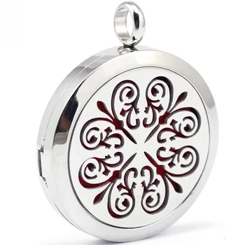 

30mm stainless steel new design aroma aromatherapy essential oil diffuser pendant necklace