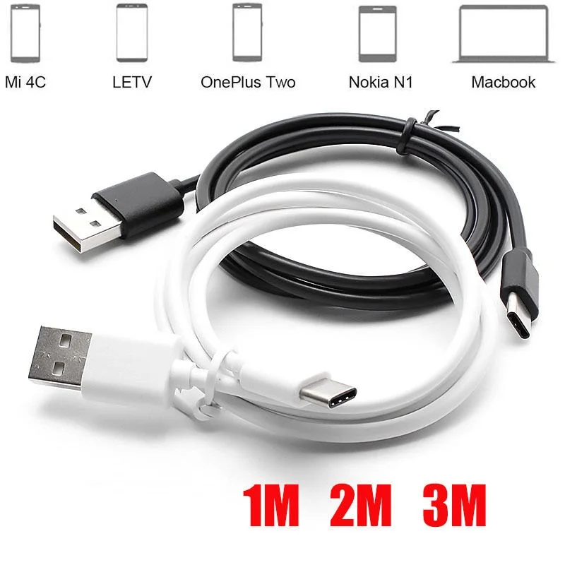 1 м/2 м/3 м usb type C USB кабель Быстрая зарядка для samsung S9 S8 Note 9 8 USB-C зарядный шнур для мобильного телефона Oneplus 6T Xiaomi mi8