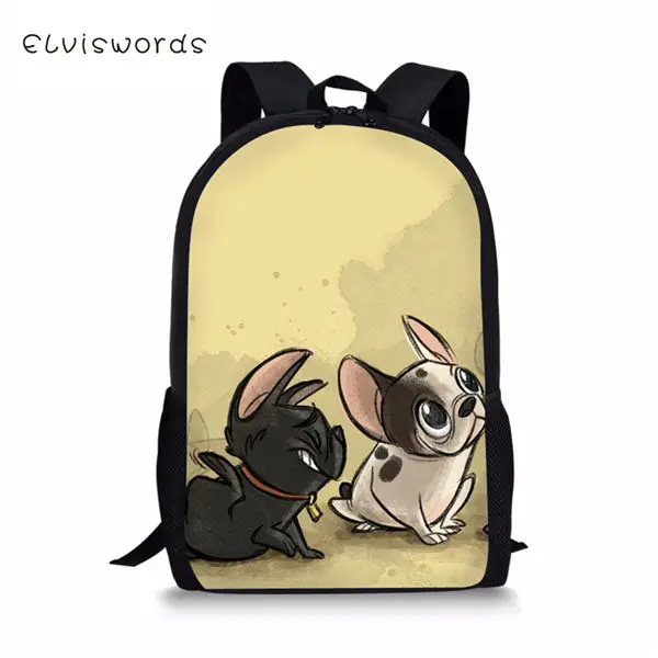 CDWX2322C Детские школьные сумки ELVISWORDS с рисунком бульдога, Детский рюкзак для путешествий с изображением животных из мультфильмов, Школьный Рюкзак Для маленьких мальчиков - Цвет: CDWX2322C