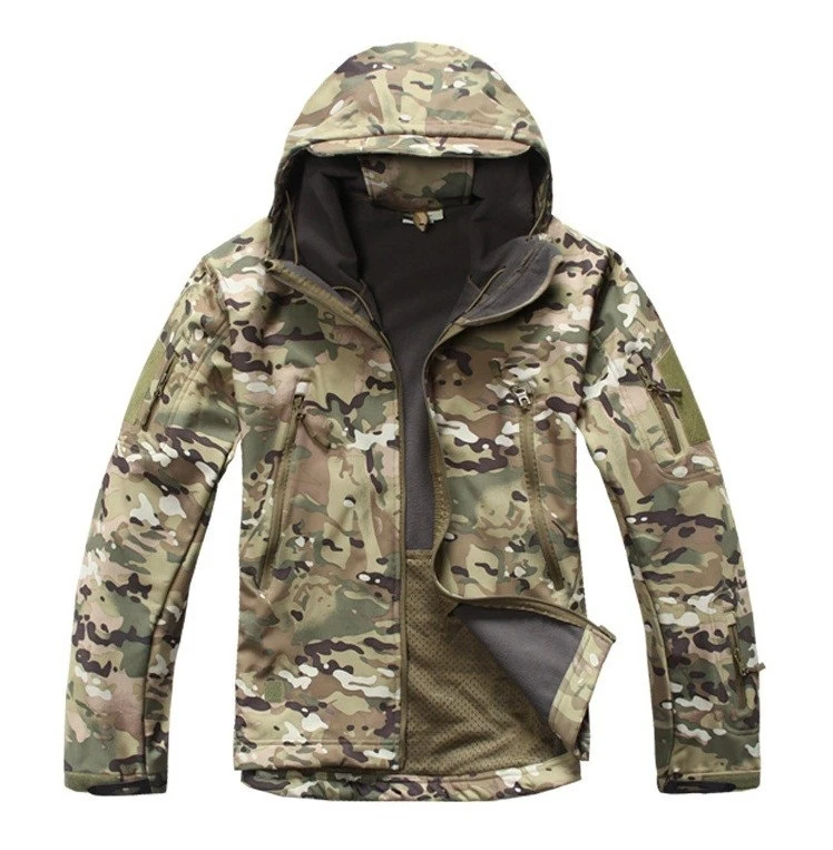 Осенняя мужская Военная камуфляжная флисовая куртка пальто армейская тактическая одежда Мультикам мужские ветровки с капюшоном