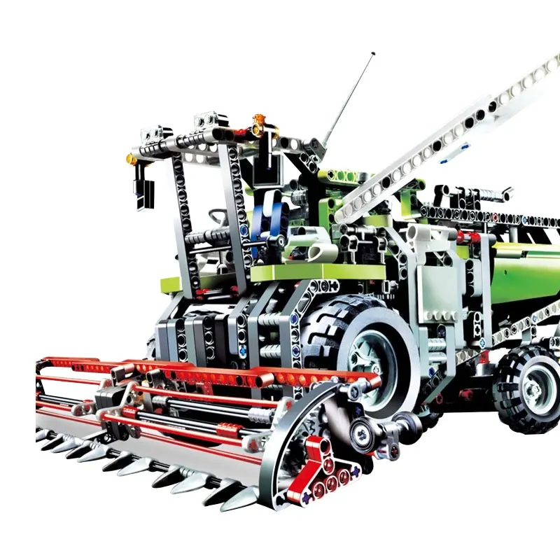Technic Block Набор комбайн и прицеп модель высоко имитация фермы Урожай автомобиль игрушки для детей техника
