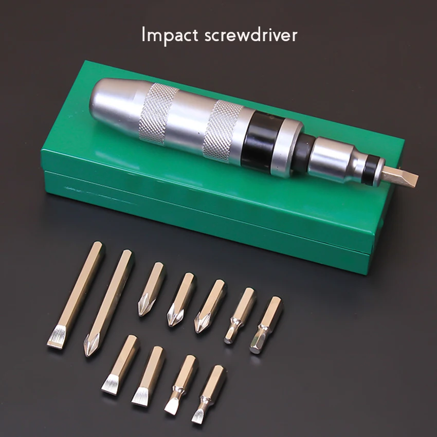 Impact Screwdriver Set Professional Portable 1 Handle + 6/7/12 Heads Stubborn Screw | Инструменты